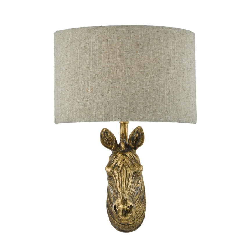 Där Lighting ABB0735 - Aplique de parede ABBY 1xE14/40W/230V linho/dourado