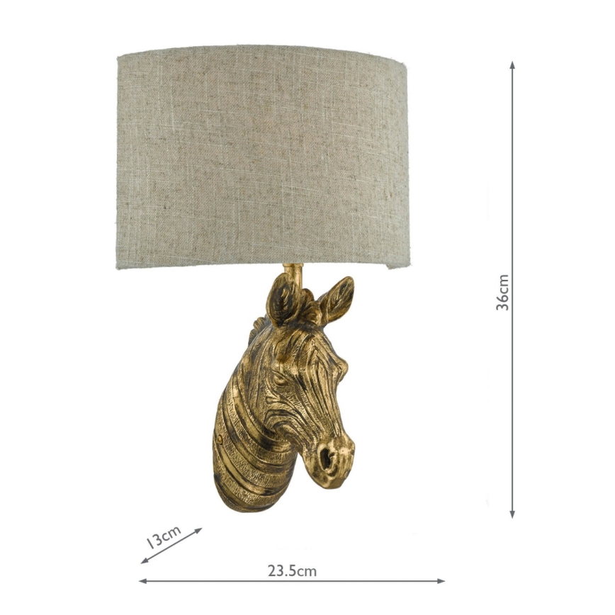 Där Lighting ABB0735 - Aplique de parede ABBY 1xE14/40W/230V linho/dourado