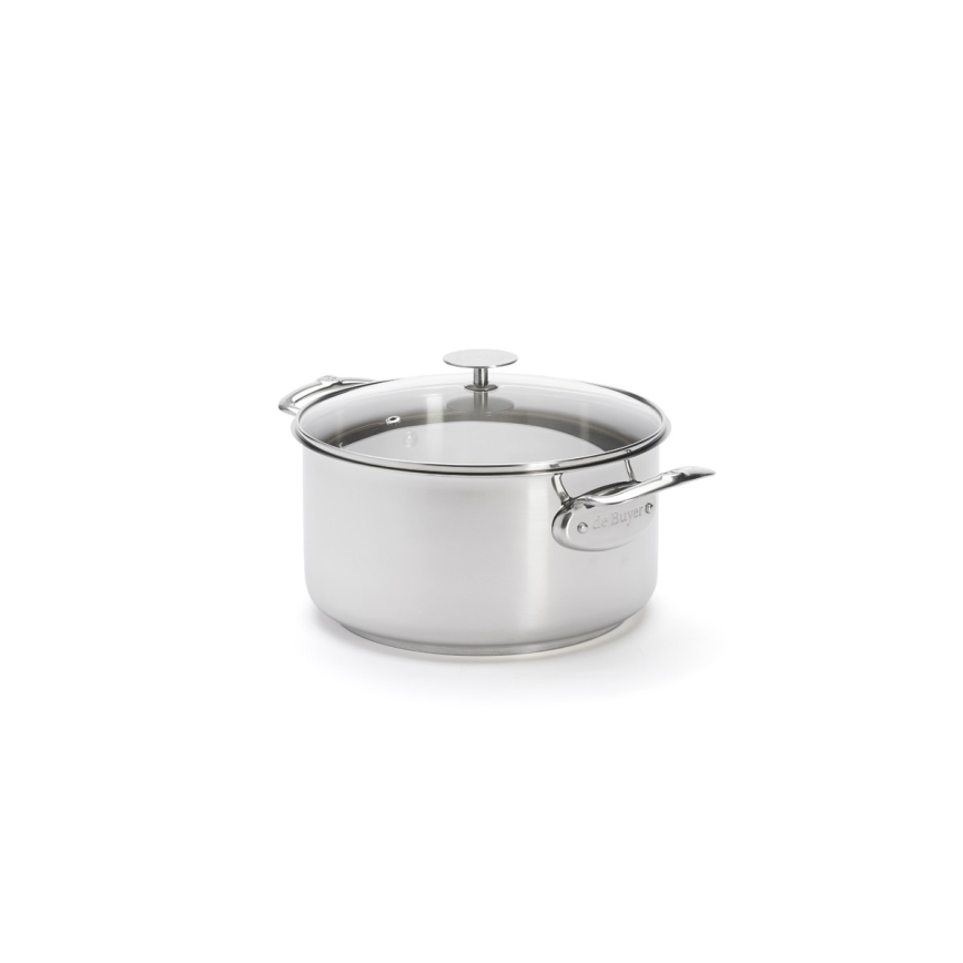 De Buyer 3427.24 - Caçarola com tampa MILADY 24 cm em aço inoxidável