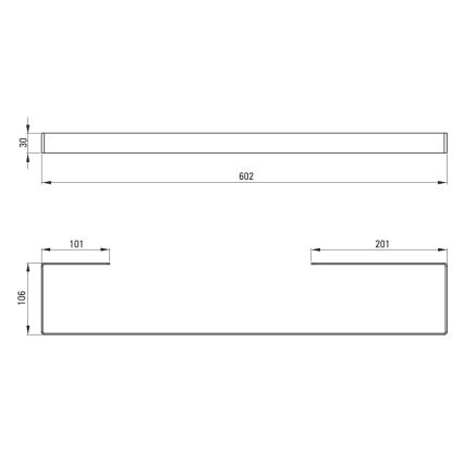 Deante ADM_A621 - Toalheiro de parede MOKKO 60 cm branco