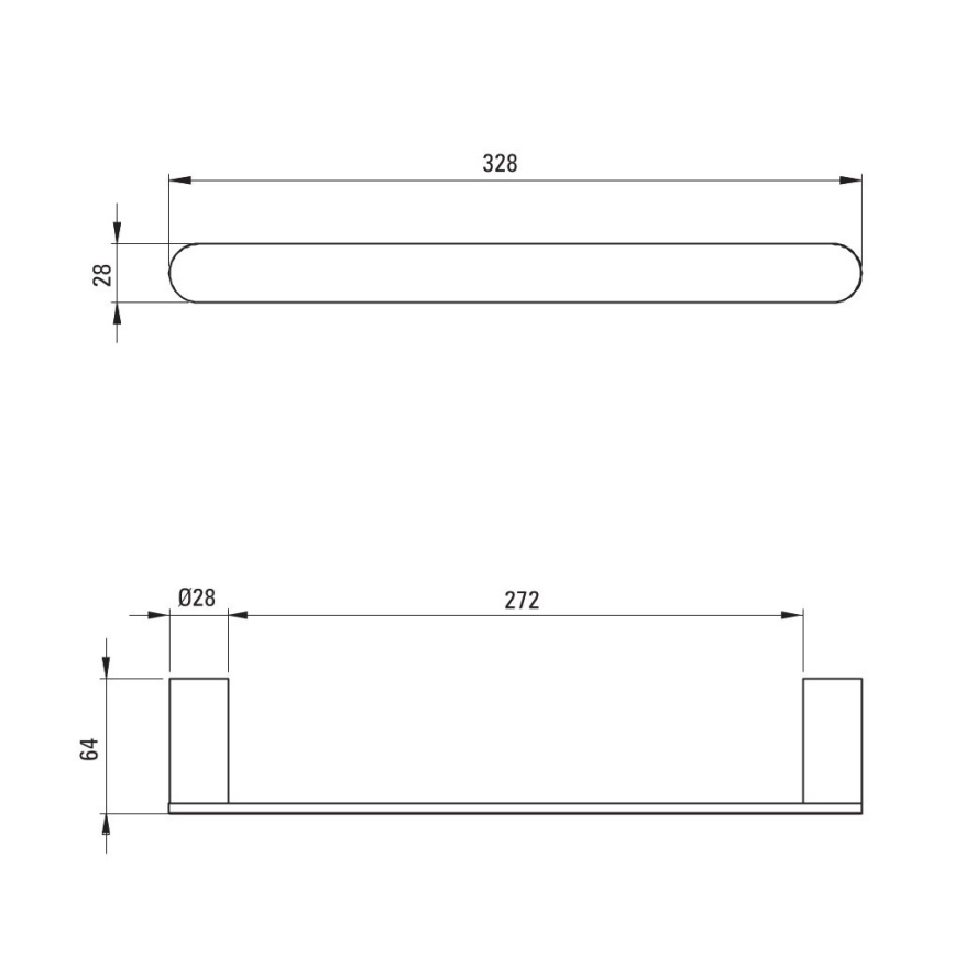 Deante ADR_0611 - Cabide de parede para toalhas ROUND 32,8 cm cromado brilhante