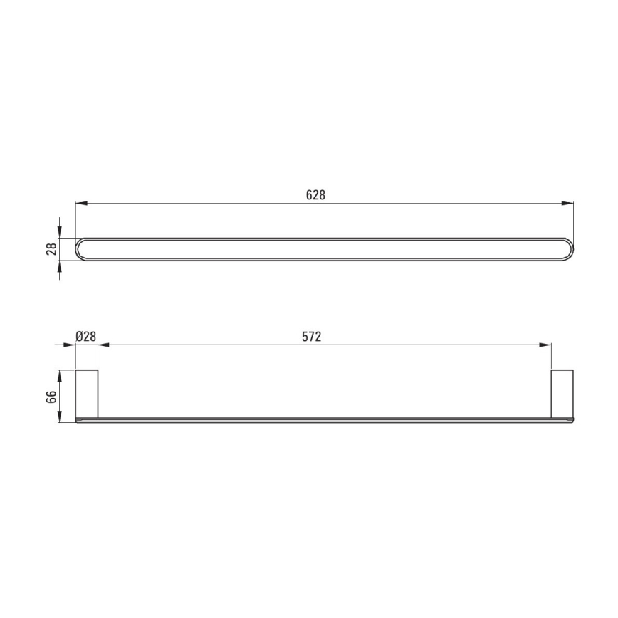 Deante ADR_0621 - Toalheiro de parede ROUND 62,8 cm, cromado brilhante