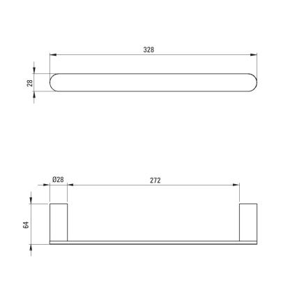 Deante ADR_N611 - Toalheiro de parede ROUND 32,8 cm preto