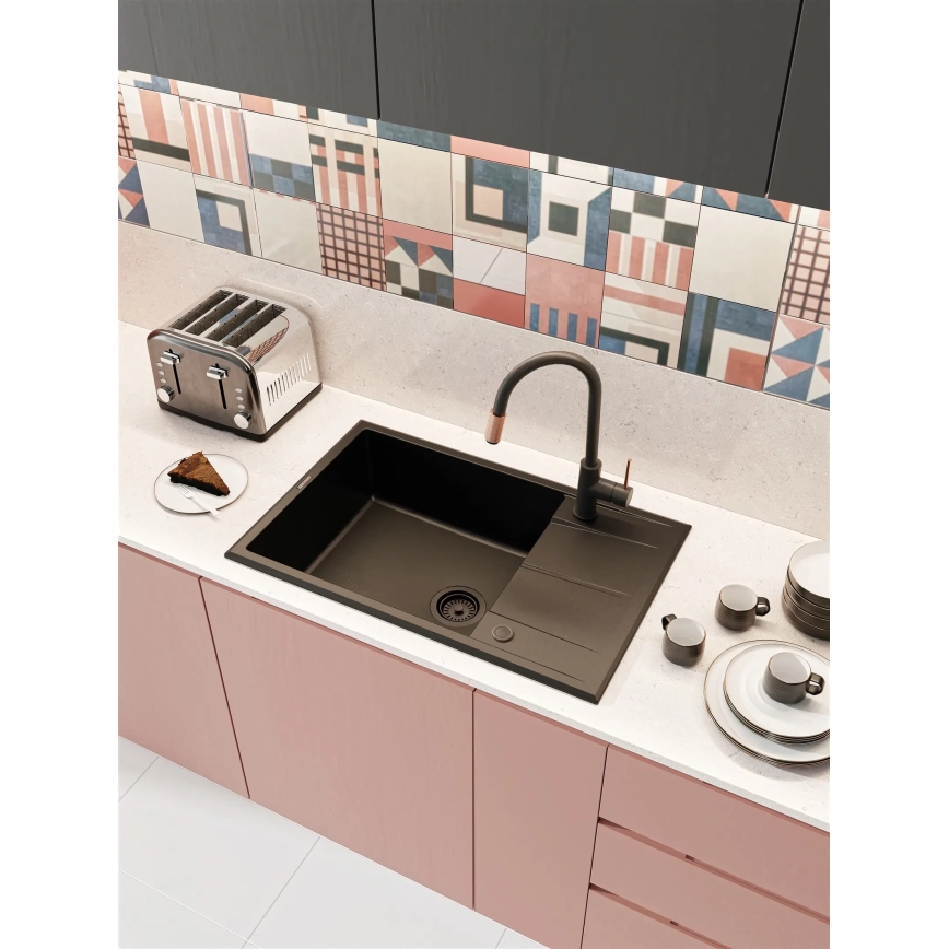 Deante BCA_B64M - Misturadora de cozinha ASTER preta/latão