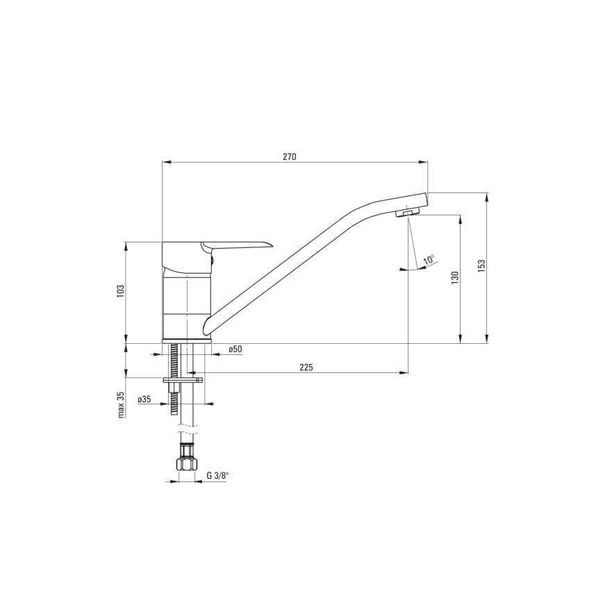 Deante BFC_060M - Torneira para lava-loiça CORIO cromado brilhante
