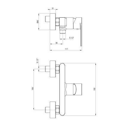 Deante BGA_040M - Misturador de duche ALPINIA cromado brilhante