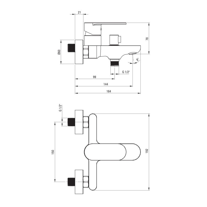 Deante BGA_N10M - Misturador de banheira ALPINIA preto