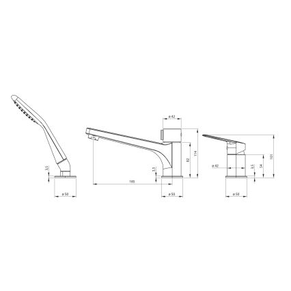 Deante BGJ_N13M - Conjunto para banheira com misturador JASMIN, preto