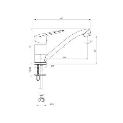 Deante BMO_026M - Misturador para lavatório BORO 12,7 cm, acabamento cromado brilhante