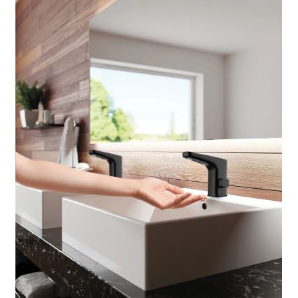 Deante BQH_N29R - Torneira de lavatório com regulação de temperatura HIACYNT 4xAA preto