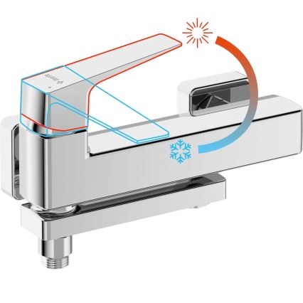 Deante BQL_012M - Misturador de banheira articulado BLUR, cromo brilhante