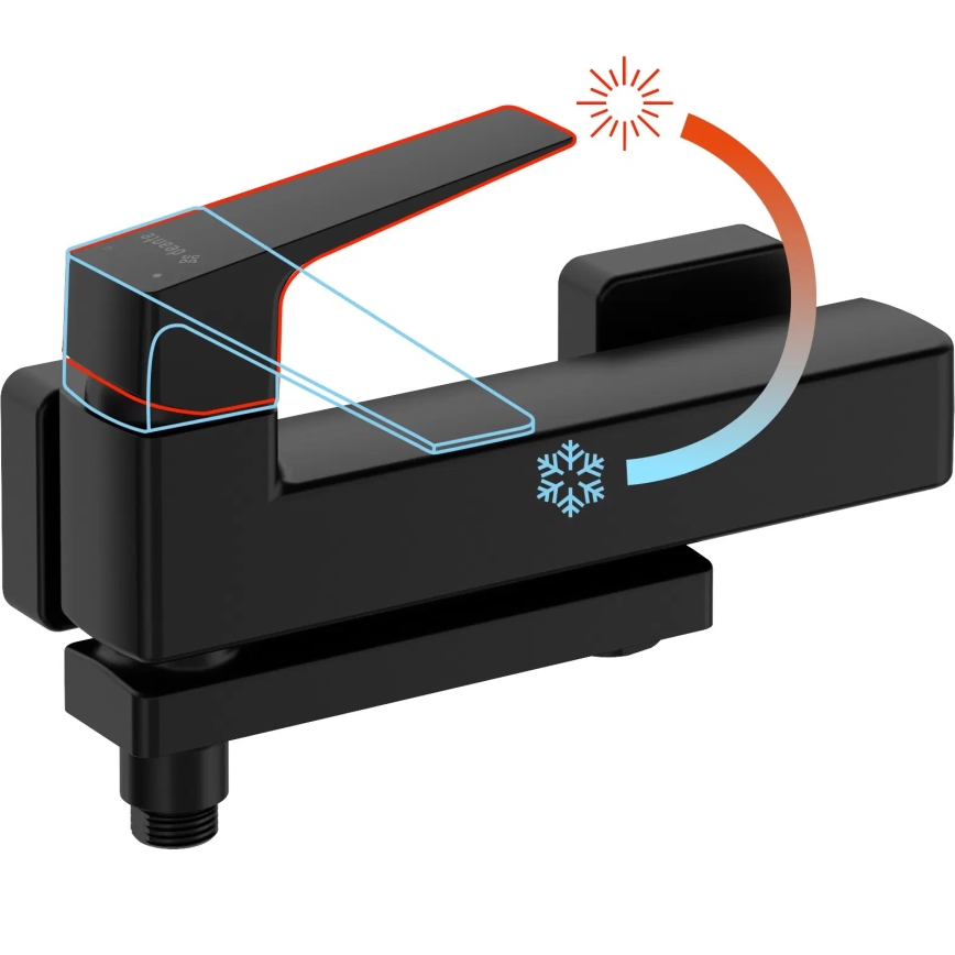 Deante BQL_N12M - Misturador de banheira rebatível BLUR preto