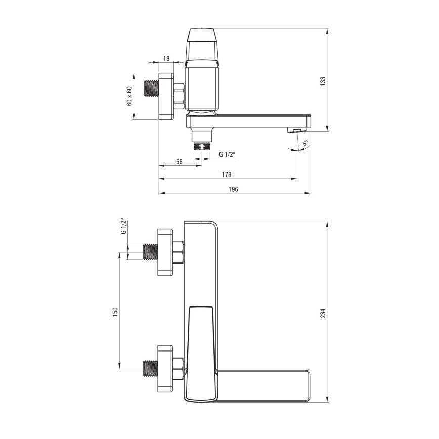 Deante BQL_N12M - Misturador de banheira rebatível BLUR preto