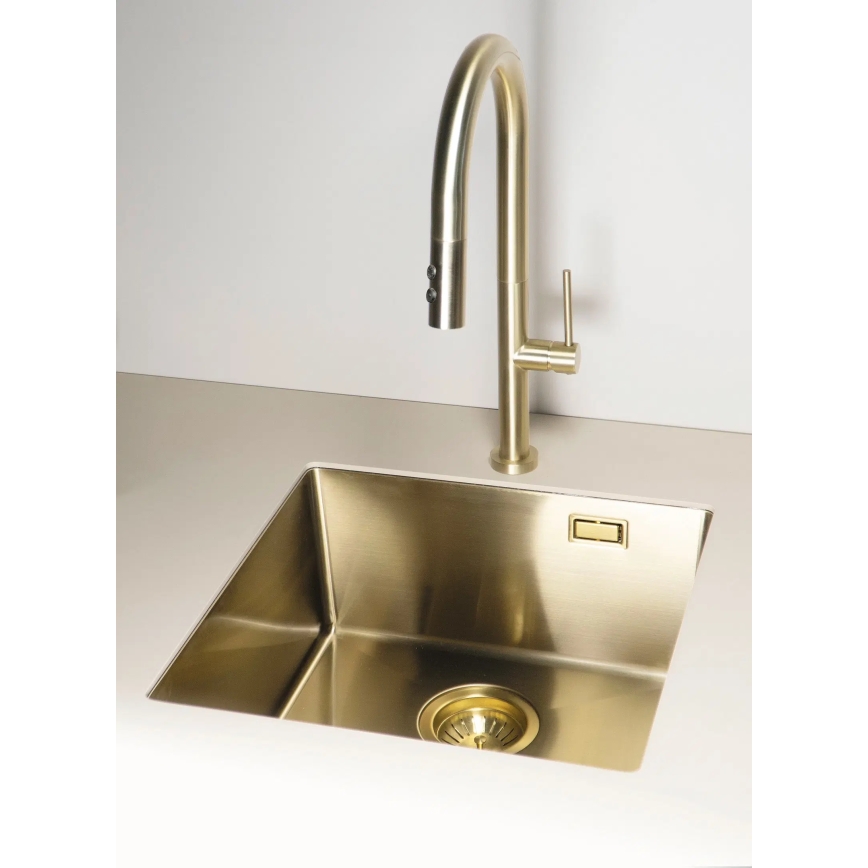 Deante BQO_R72M - Torneira de lavatório com pulverizador extensível OLFATO escovado dourado