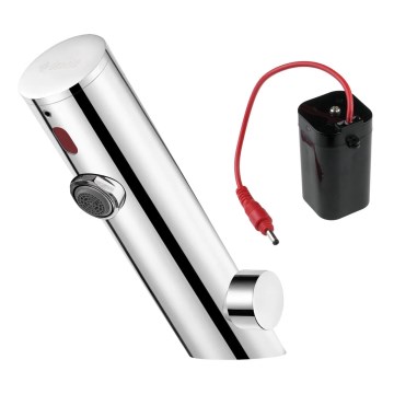 Deante BQR_P29R - Torneira de lavatório sem contato com regulação de temperatura SENSE 4xAA aço polido