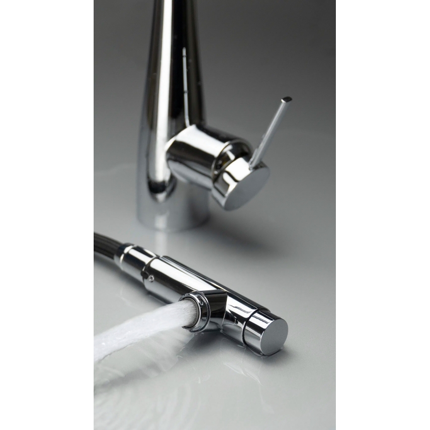 Deante BRE_075M - Torneira de cozinha com chuveiro extraível ERIDAN cromo brilhante