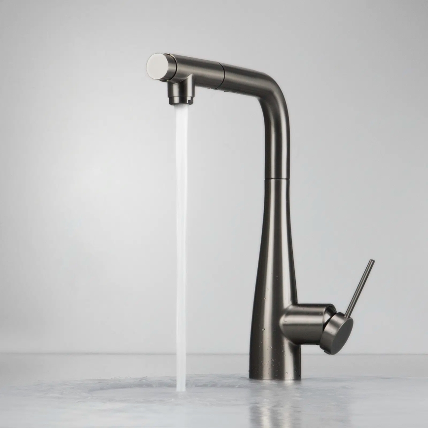 Deante BRE_D75M - Torneira de lavatório com pulverizador extensível ERIDAN titânio