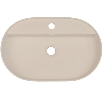 Deante CQS_5U6B - Lavatório de encastre com furo para torneira SILIA 35x55 cm granito/bege