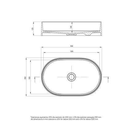 Deante CQS_5U6S - Lavatório de encostar SILIA 35x55 cm granito/bege