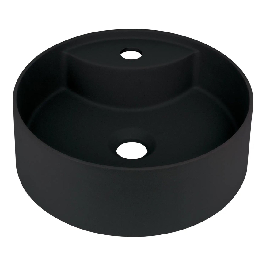 Deante CQS_NU4B - Lavatório de sobrepor com furo para misturador SILIA Ø 36 cm granito/preto