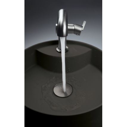 Deante CQS_NU4B - Lavatório de sobrepor com furo para misturador SILIA Ø 36 cm granito/preto