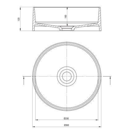 Deante CQS_NU4S - Cuba de apoio SILIA Ø 36 cm granito/preto