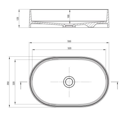 Deante CQS_NU6S - Lavatório de bancada SILIA 35x55 cm granito/preto