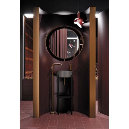 Deante CQS_SU4S - Lavatório de bancada SILIA Ø 36 cm granito/cinzento metálico