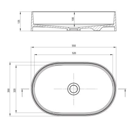 Deante CQS_SU6S - Lavatório de bancada SILIA 35x55 cm granito/cinzento metálico