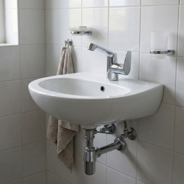 Deante - Lavatório suspenso JASMIN 45,7x36,4 + misturador para lavatório LEMON