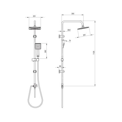 Deante NER_N51K - Conjunto de duche BORO preto