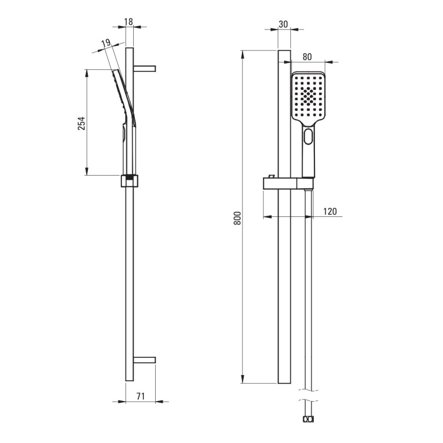 Deante NGA_052K - Conjunto de duche ALPINIA cromado brilhante