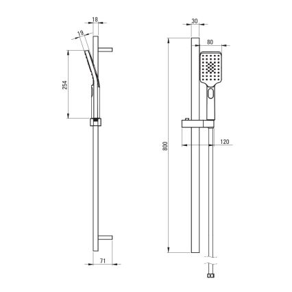 Deante NGA_N52K - Conjunto de duche ALPINIA preto