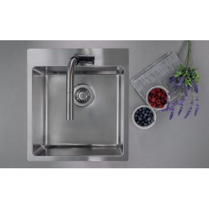 Deante ZPO_010A - Lava-loiça de cozinha OLFATO 50,5x45 cm escovado aço