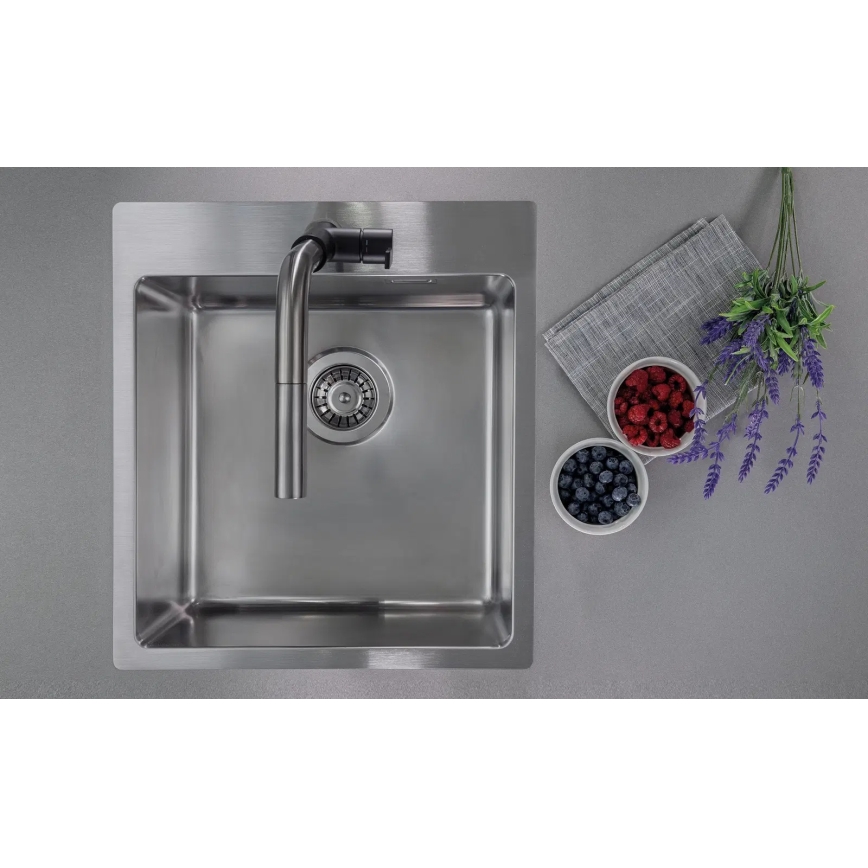 Deante ZPO_010A - Lava-loiça de cozinha OLFATO 50,5x45 cm escovado aço