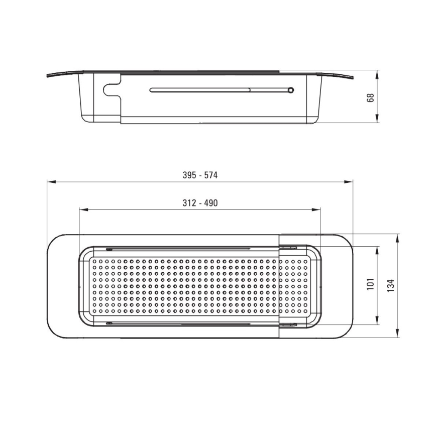 Deante ZZB_N00L - Cesto extraível para lava-loiça 57,4x13,4 cm preto