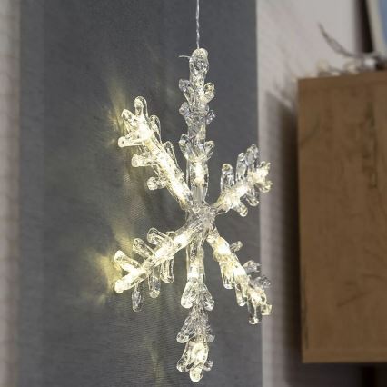 Decoração de janela de Natal LED 16xLED/3xAA branco quente