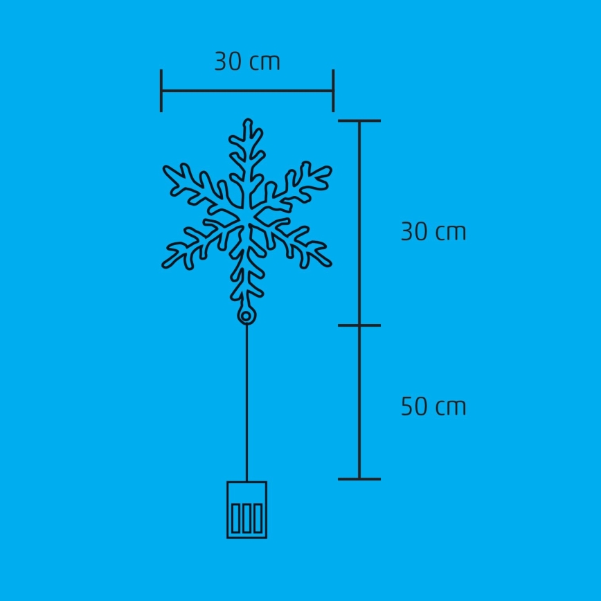 Decoração de janela de Natal LED 16xLED/3xAA branco quente