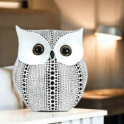 Decoração de mesa 15 cm branca/preta