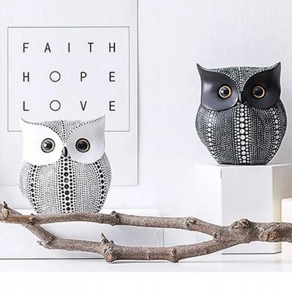 Decoração de mesa 15 cm branca/preta