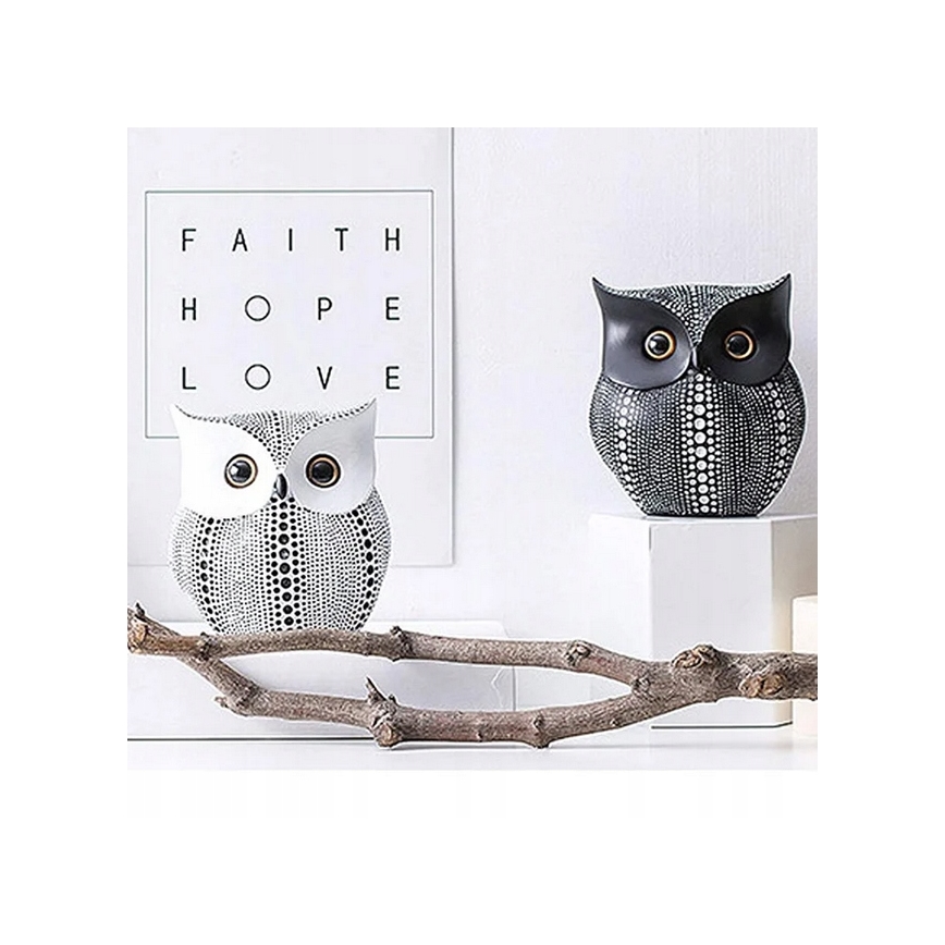 Decoração de mesa 15 cm branca/preta