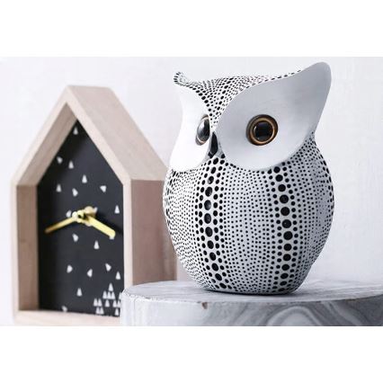 Decoração de mesa 15 cm branca/preta