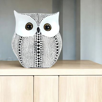 Decoração de mesa 15 cm branca/preta