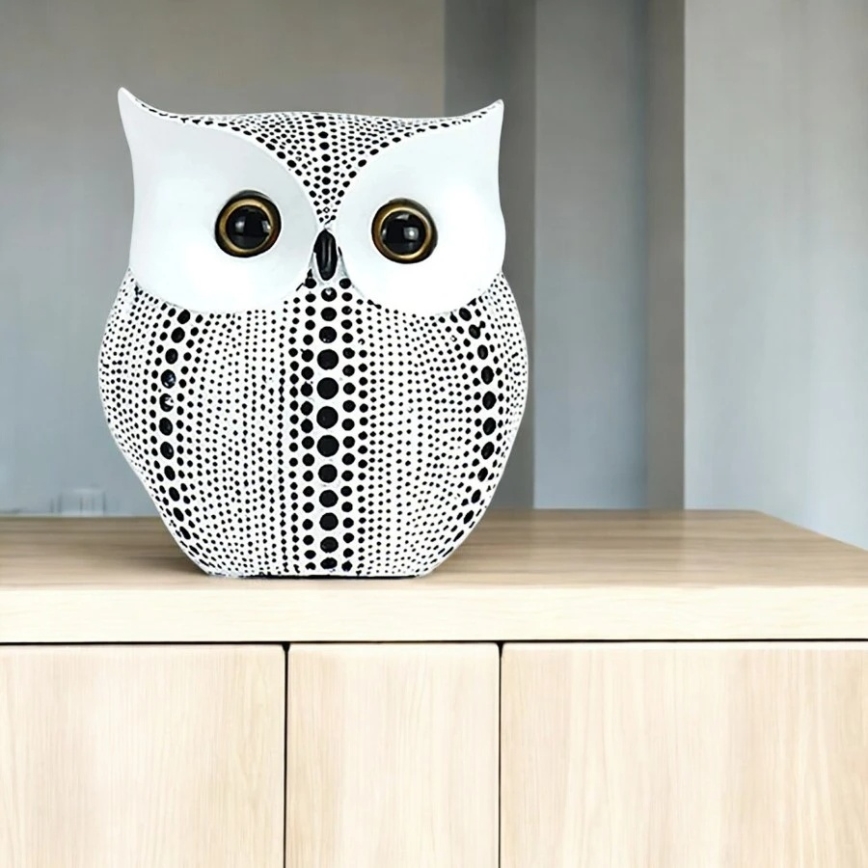 Decoração de mesa 15 cm branca/preta