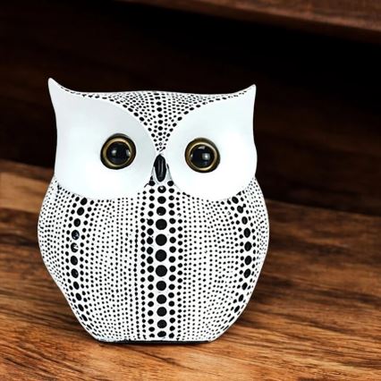 Decoração de mesa 15 cm branca/preta