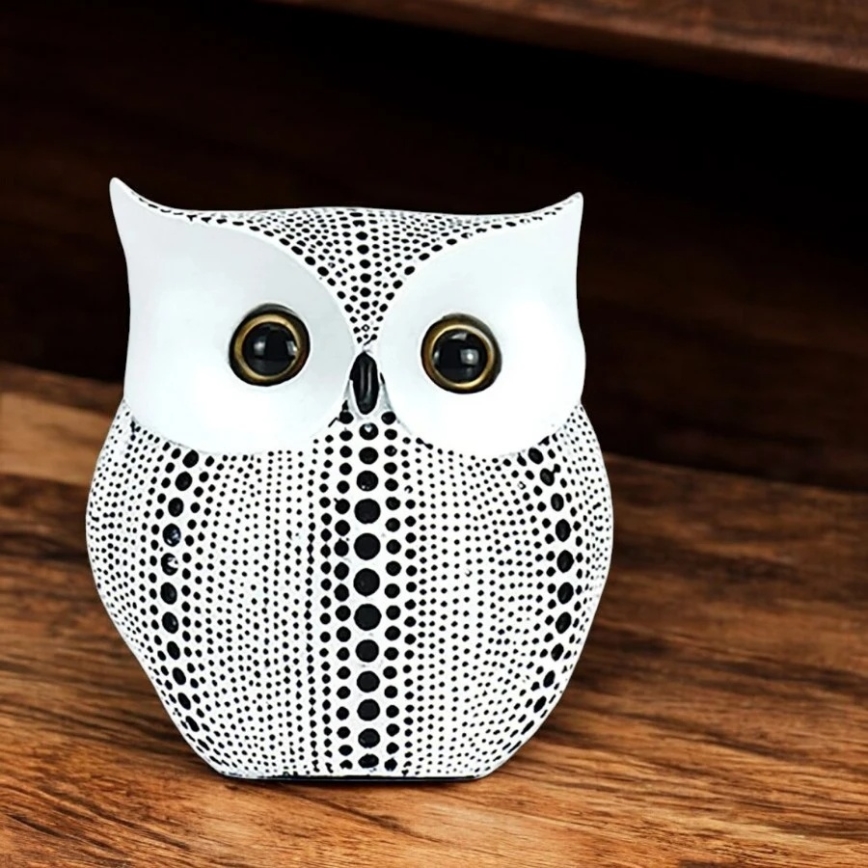 Decoração de mesa 15 cm branca/preta