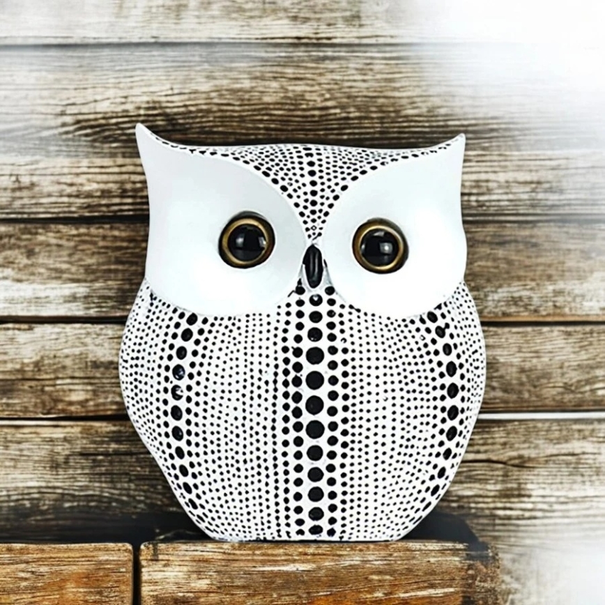 Decoração de mesa 15 cm branca/preta