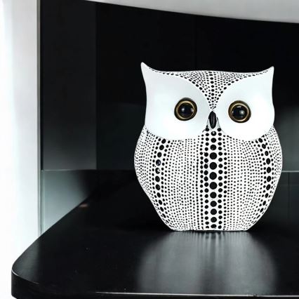 Decoração de mesa 15 cm branca/preta