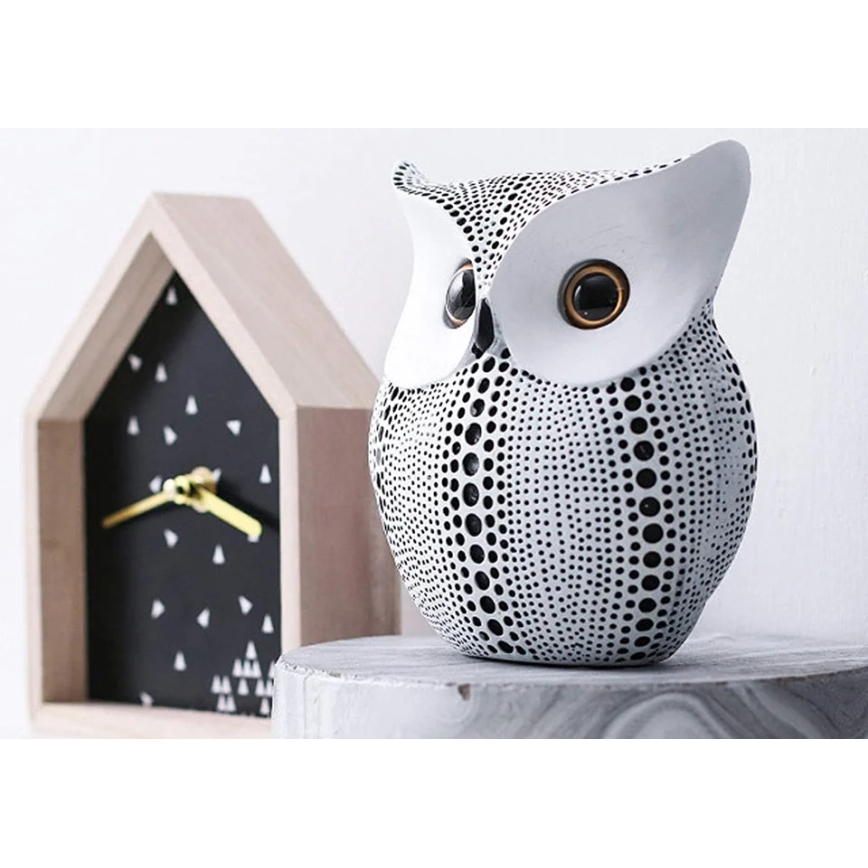 Decoração de mesa 15 cm branca/preta