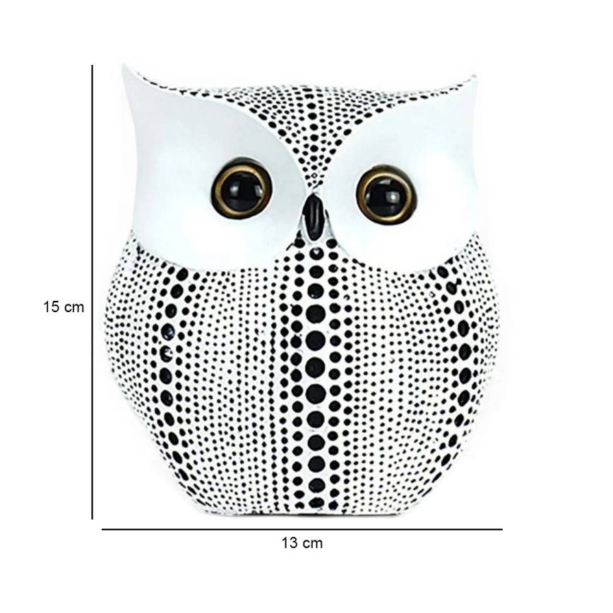 Decoração de mesa 15 cm branca/preta